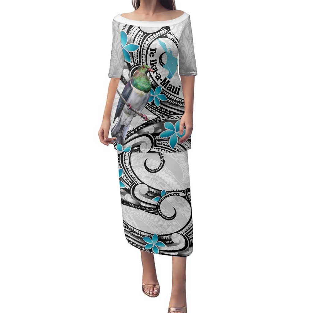 Aotearoa Te Ika-a-Maui Family Matching Puletasi and Hawaiian Shirt South Island Kekeru Maori Koru