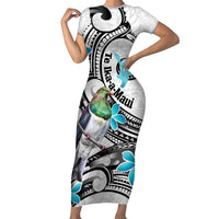 Aotearoa Te Ika-a-Maui Family Matching Short Sleeve Bodycon Dress and Hawaiian Shirt South Island Kekeru Maori Koru