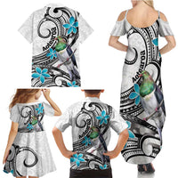 Aotearoa Te Ika-a-Maui Family Matching Summer Maxi Dress and Hawaiian Shirt South Island Kekeru Maori Koru