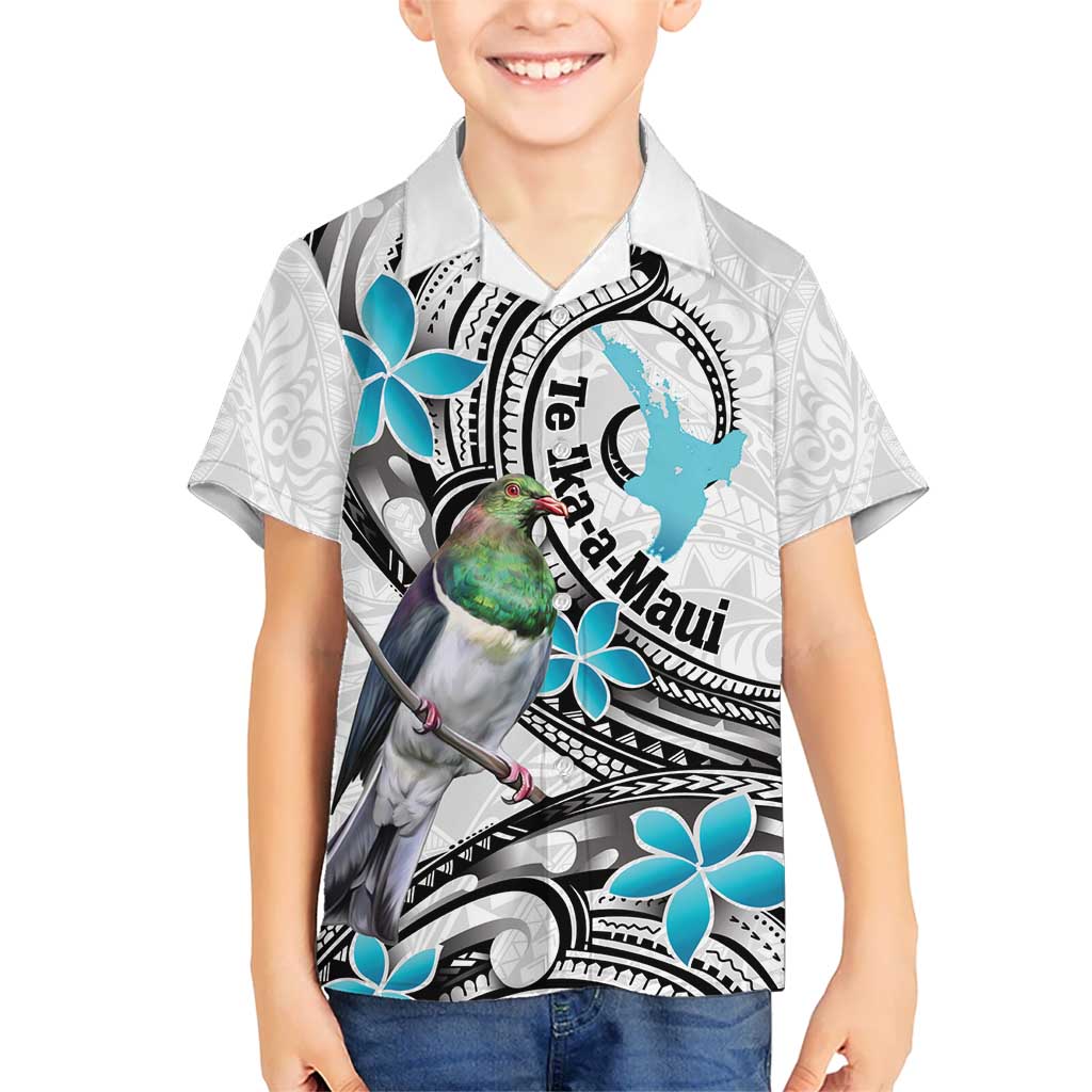 Aotearoa Te Ika-a-Maui Kid Hawaiian Shirt South Island Kekeru Maori Koru