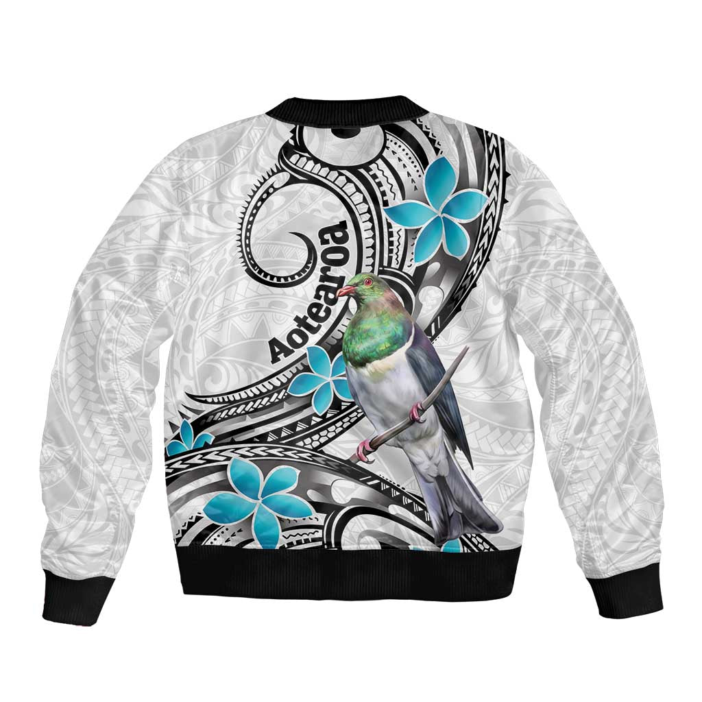 Aotearoa Te Ika-a-Maui Sleeve Zip Bomber Jacket South Island Kekeru Maori Koru