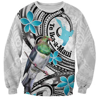 Aotearoa Te Ika-a-Maui Sweatshirt South Island Kekeru Maori Koru LT14 Unisex White - Polynesian Pride