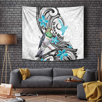 Aotearoa Te Ika-a-Maui Tapestry South Island Kekeru Maori Koru LT14 White - Polynesian Pride