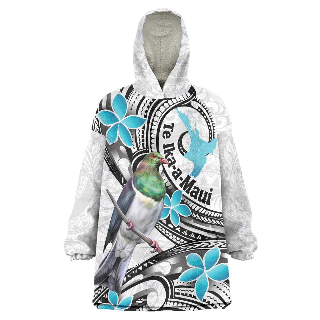 Aotearoa Te Ika-a-Maui Wearable Blanket Hoodie South Island Kekeru Maori Koru