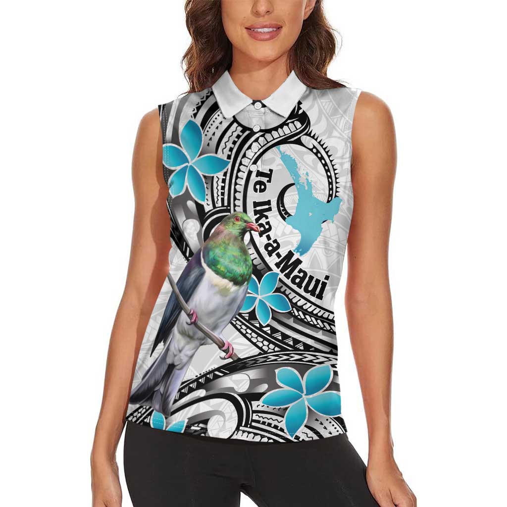 Aotearoa Te Ika-a-Maui Women Sleeveless Polo Shirt South Island Kekeru Maori Koru