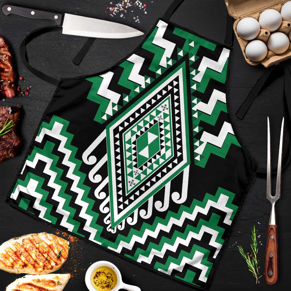 Green New Zealand Taniko Poutama Patikitiki Apron - Polynesian Pride