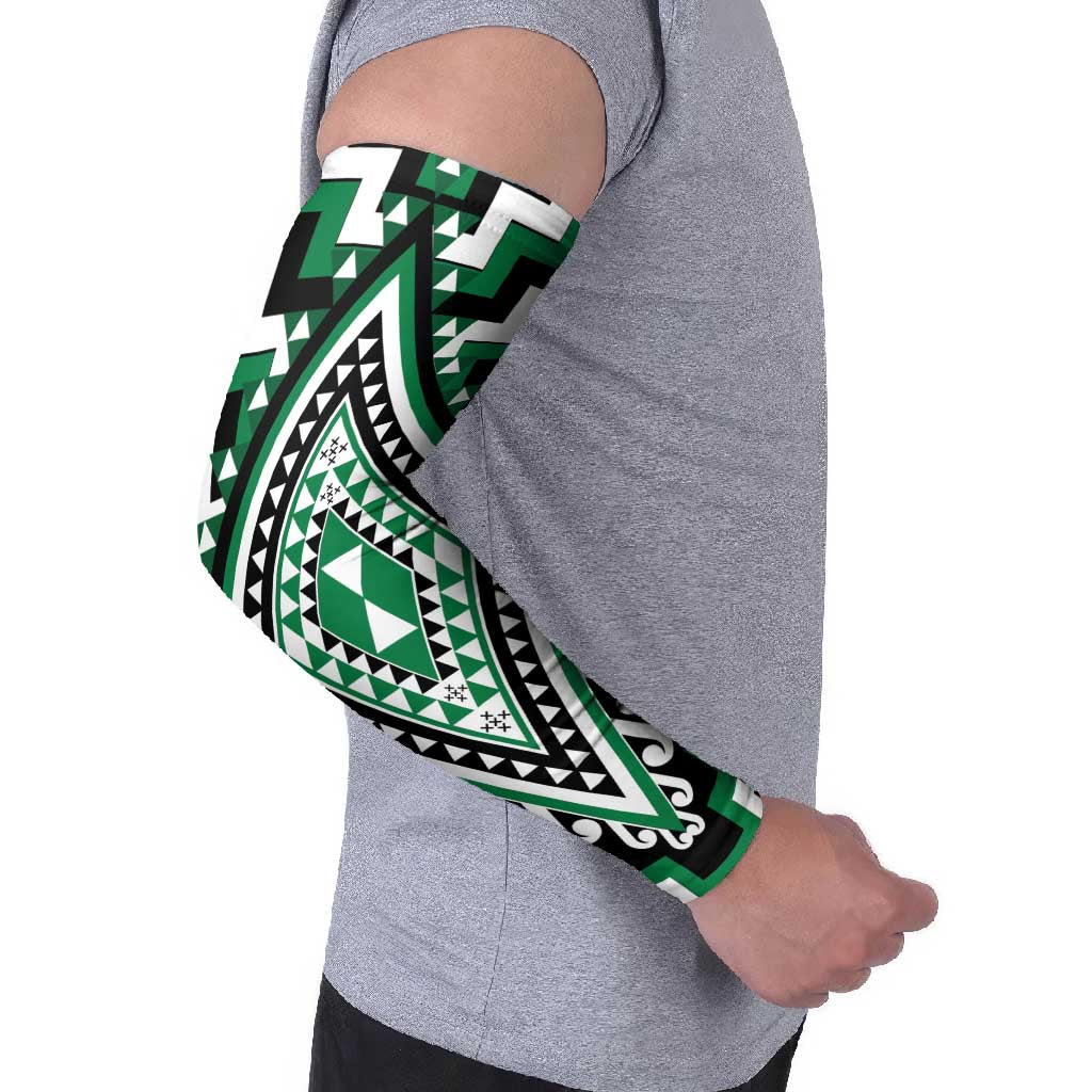 Green New Zealand Taniko Poutama Patikitiki Arm Sleeves - Polynesian Pride