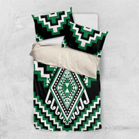 Green Aotearoa Taniko Poutama Patikitiki Bedding Set