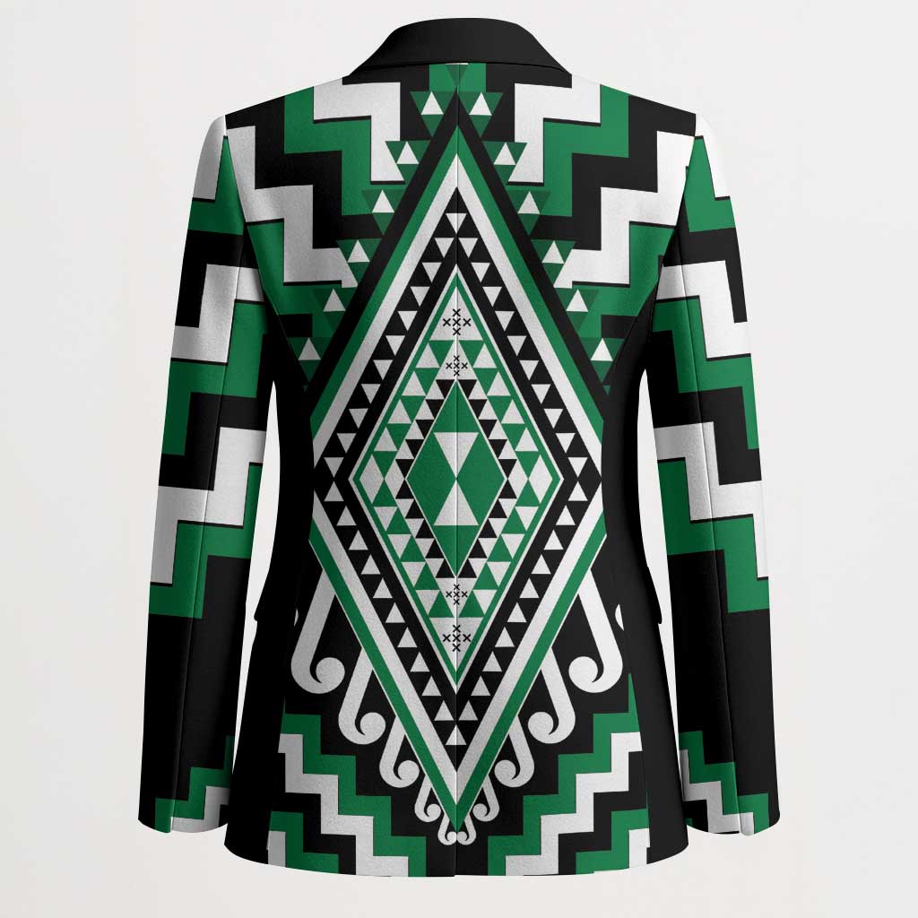 Green New Zealand Taniko Poutama Patikitiki Blazer - Polynesian Pride