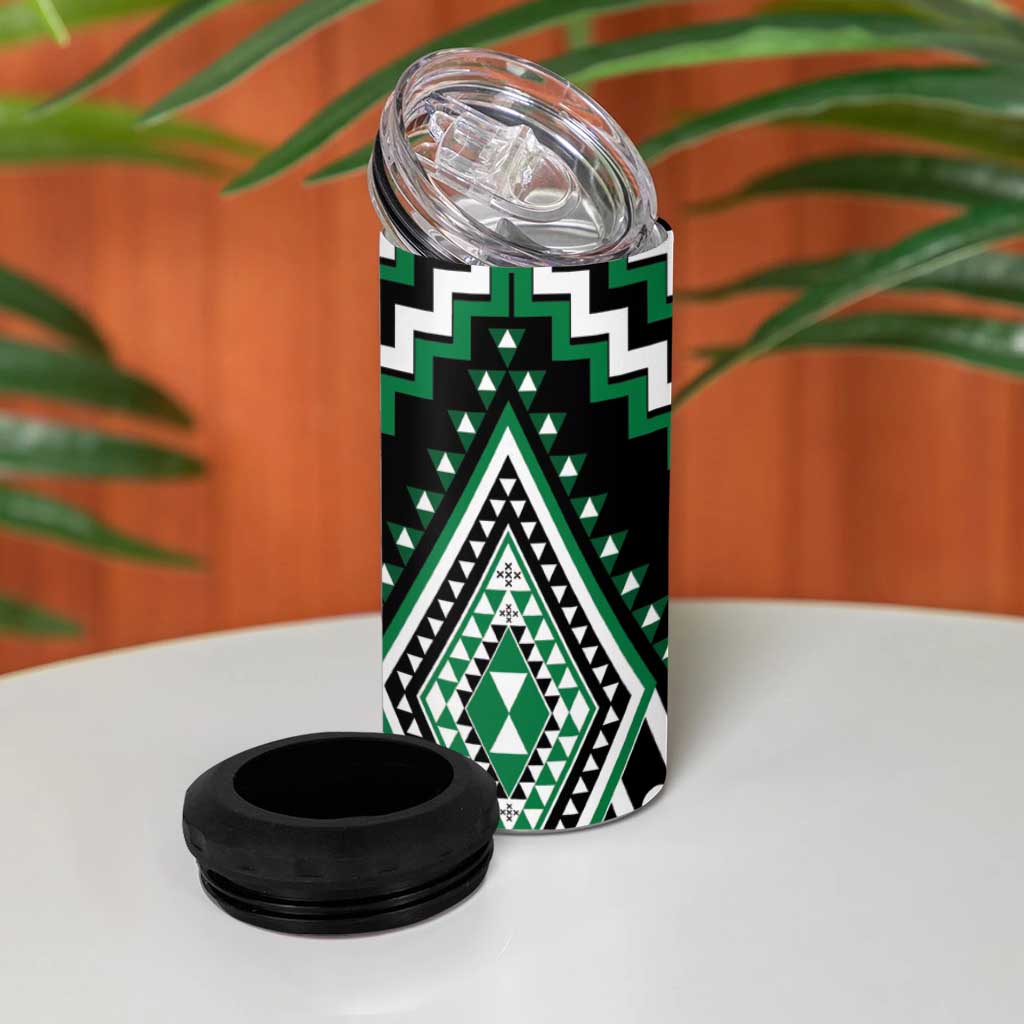 Green Aotearoa Taniko Poutama Patikitiki 4 in 1 Can Cooler Tumbler