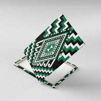 Green Aotearoa Taniko Poutama Patikitiki Canvas Wall Art