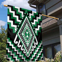 Green Aotearoa Taniko Poutama Patikitiki Garden Flag