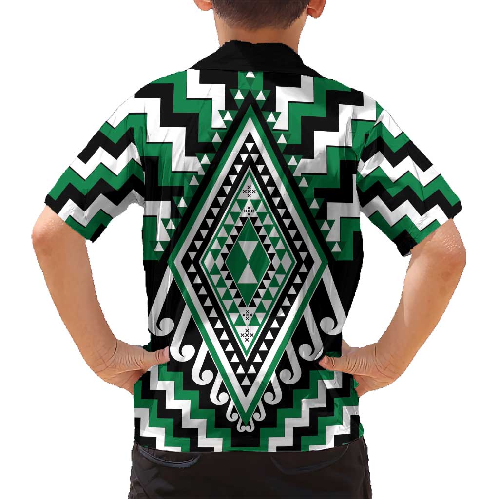 Green Aotearoa Taniko Poutama Patikitiki Kid Hawaiian Shirt