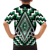Green Aotearoa Taniko Poutama Patikitiki Kid Hawaiian Shirt