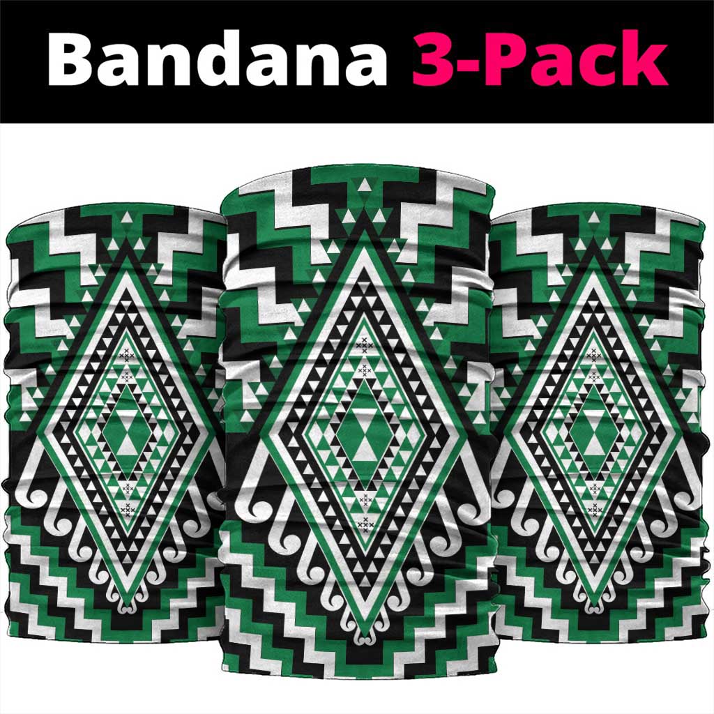 Green New Zealand Taniko Poutama Patikitiki Neck Gaiter - Polynesian Pride