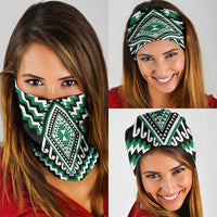 Green New Zealand Taniko Poutama Patikitiki Neck Gaiter - Polynesian Pride