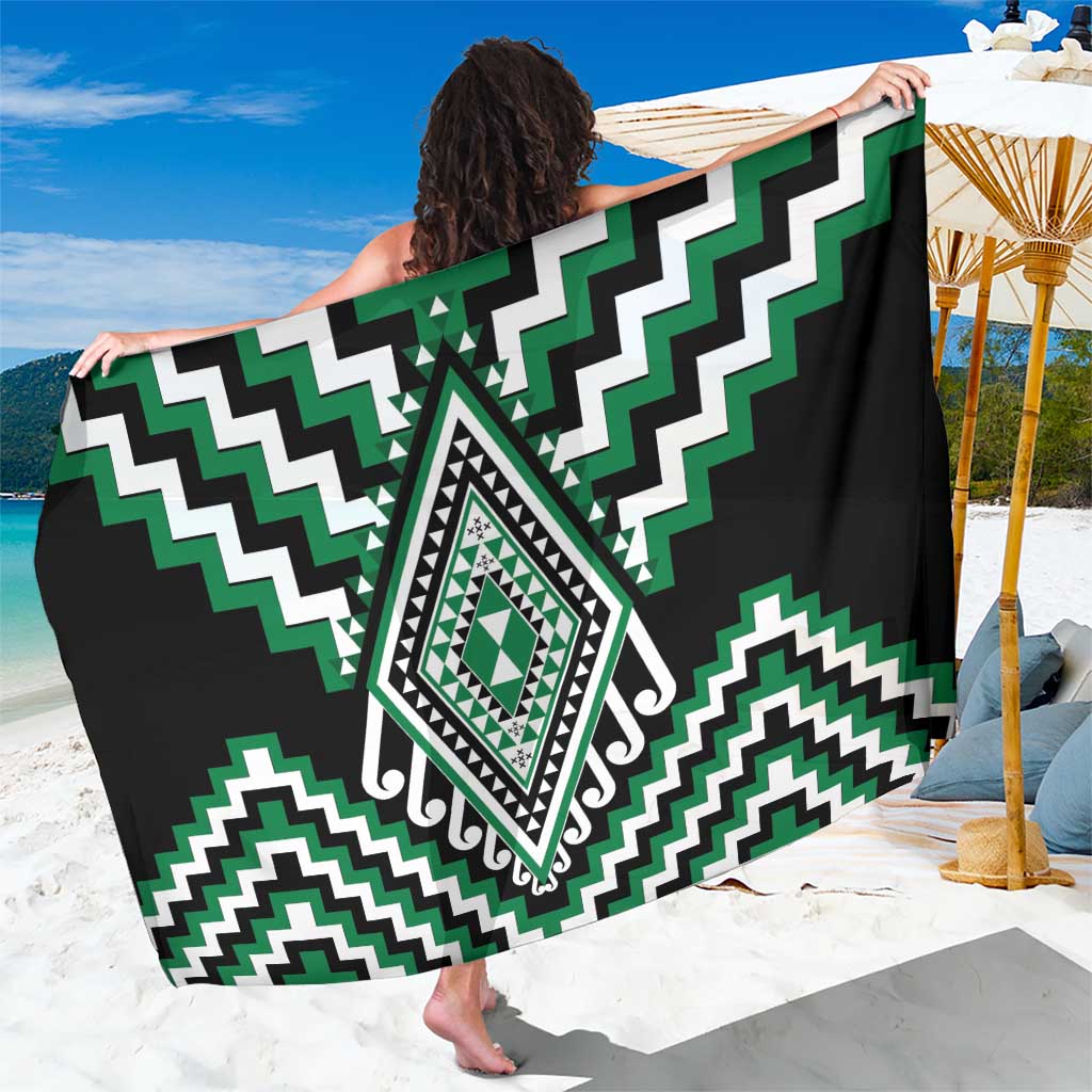 Green Aotearoa Taniko Poutama Patikitiki Sarong