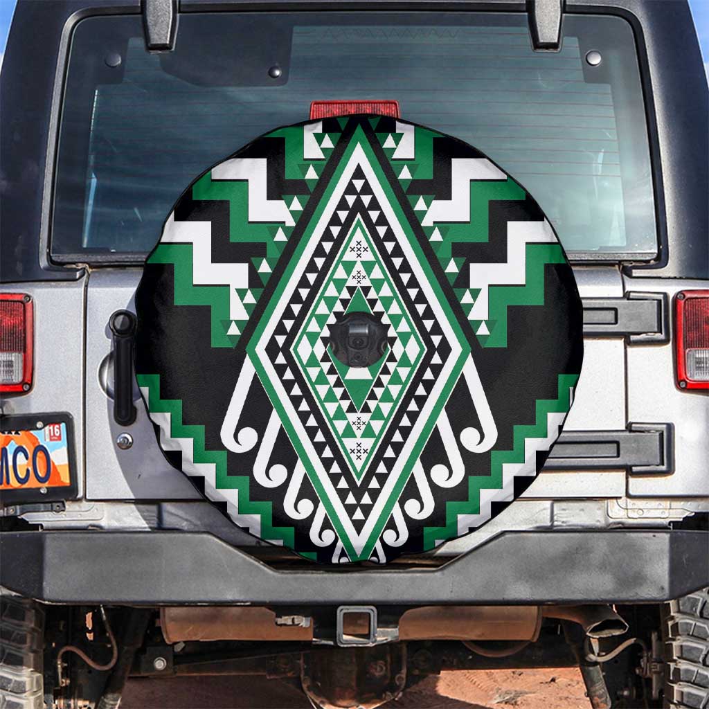 Green Aotearoa Taniko Poutama Patikitiki Spare Tire Cover