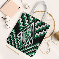 Green New Zealand Taniko Poutama Patikitiki Tote Bag - Polynesian Pride