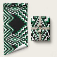 Green Aotearoa Taniko Poutama Patikitiki Wrapping Paper - Polynesian Pride