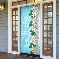 Cook Islands Tiare Maori With Conch Shell Door Cover Pasifika Fest Polynesian Tattoo Turquoise