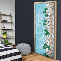 Cook Islands Tiare Maori With Conch Shell Door Cover Pasifika Fest Polynesian Tattoo Turquoise
