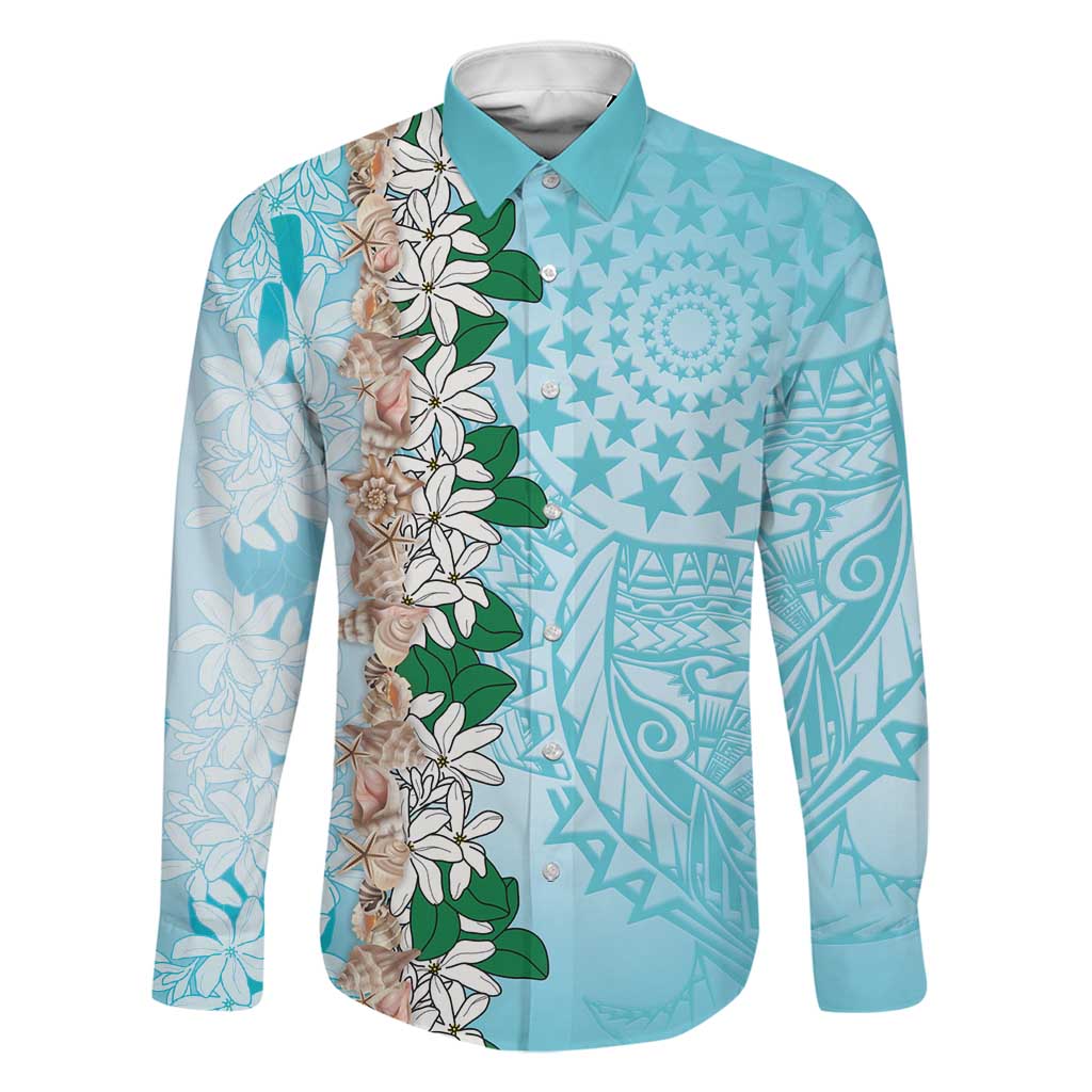 Cook Islands Tiare Maori With Conch Shell Family Matching Mermaid Dress and Hawaiian Shirt Pasifika Fest Polynesian Tattoo Turquoise