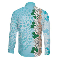 Cook Islands Tiare Maori With Conch Shell Family Matching Summer Maxi Dress and Hawaiian Shirt Pasifika Fest Polynesian Tattoo Turquoise