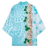 Cook Islands Tiare Maori With Conch Shell Kimono Pasifika Fest Polynesian Tattoo Turquoise LT14 - Polynesian Pride