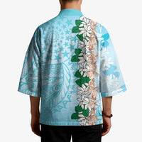 Cook Islands Tiare Maori With Conch Shell Kimono Pasifika Fest Polynesian Tattoo Turquoise LT14 - Polynesian Pride