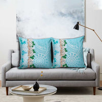 Cook Islands Tiare Maori With Conch Shell Pillow Cover Pasifika Fest Polynesian Tattoo Turquoise