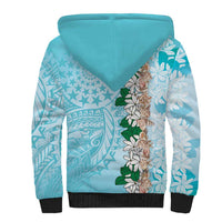 Cook Islands Tiare Maori With Conch Shell Sherpa Hoodie Pasifika Fest Polynesian Tattoo Turquoise LT14 - Polynesian Pride