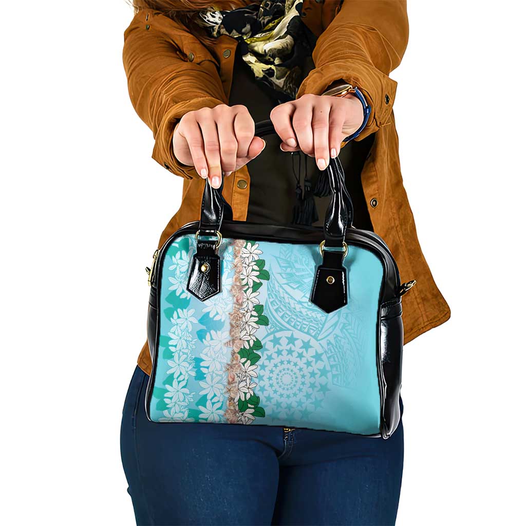 Cook Islands Tiare Maori With Conch Shell Shoulder Handbag Pasifika Fest Polynesian Tattoo Turquoise