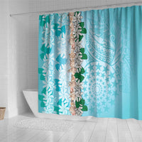 Cook Islands Tiare Maori With Conch Shell Shower Curtain Pasifika Fest Polynesian Tattoo Turquoise