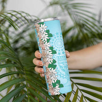 Cook Islands Tiare Maori With Conch Shell Skinny Tumbler Pasifika Fest Polynesian Tattoo Turquoise