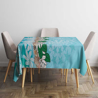 Cook Islands Tiare Maori With Conch Shell Tablecloth Pasifika Fest Polynesian Tattoo Turquoise