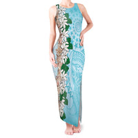 Cook Islands Tiare Maori With Conch Shell Tank Maxi Dress Pasifika Fest Polynesian Tattoo Turquoise LT14 Women Turquoise - Polynesian Pride