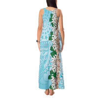 Cook Islands Tiare Maori With Conch Shell Tank Maxi Dress Pasifika Fest Polynesian Tattoo Turquoise LT14 - Polynesian Pride