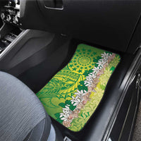 Cook Islands Tiare Maori With Conch Shell Car Mats Pasifika Fest Polynesian Tattoo Green