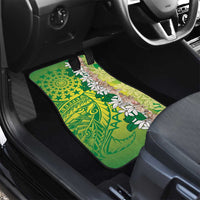 Cook Islands Tiare Maori With Conch Shell Car Mats Pasifika Fest Polynesian Tattoo Green