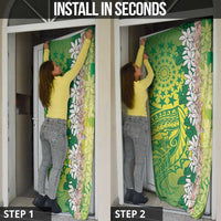 Cook Islands Tiare Maori With Conch Shell Door Cover Pasifika Fest Polynesian Tattoo Green
