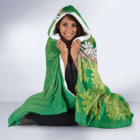 Cook Islands Tiare Maori With Conch Shell Hooded Blanket Pasifika Fest Polynesian Tattoo Green
