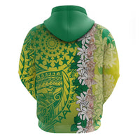 Cook Islands Tiare Maori With Conch Shell Hoodie Pasifika Fest Polynesian Tattoo Green