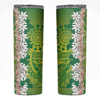 Cook Islands Tiare Maori With Conch Shell Skinny Tumbler Pasifika Fest Polynesian Tattoo Green