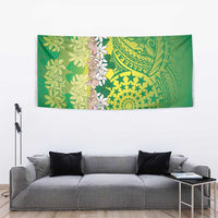 Cook Islands Tiare Maori With Conch Shell Tapestry Pasifika Fest Polynesian Tattoo Green