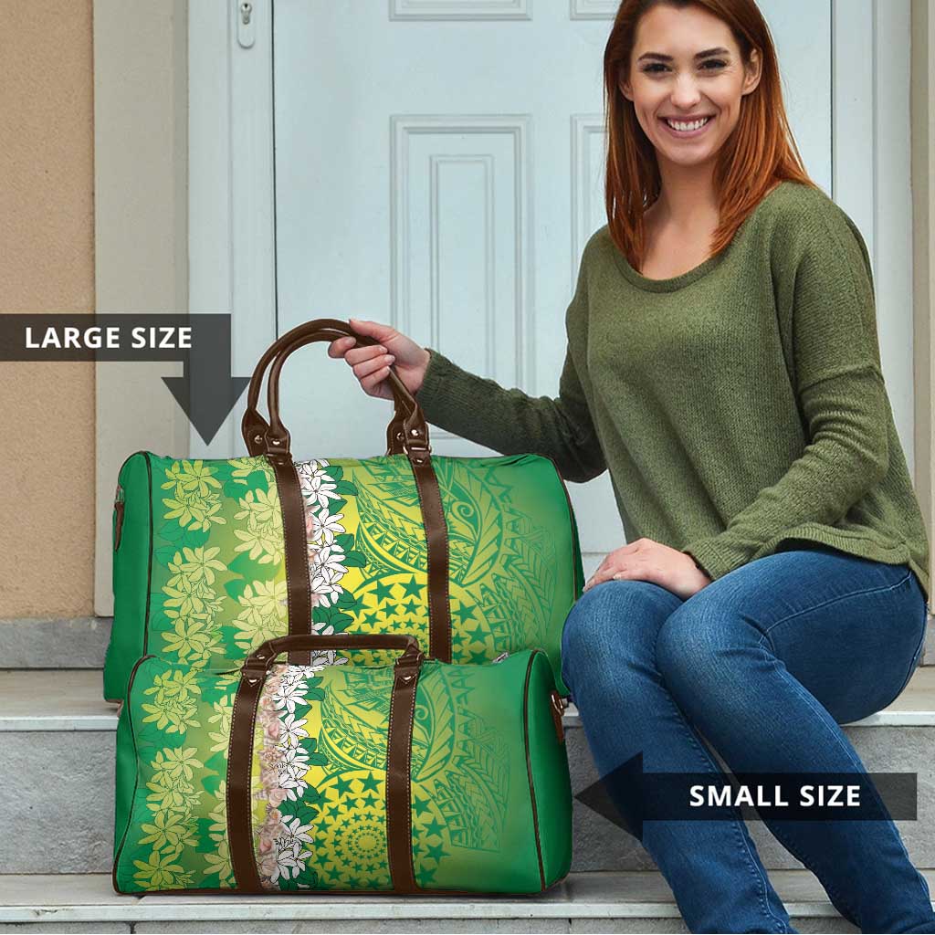 Cook Islands Tiare Maori With Conch Shell Travel Bag Pasifika Fest Polynesian Tattoo Green