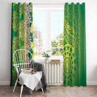 Cook Islands Tiare Maori With Conch Shell Window Curtain Pasifika Fest Polynesian Tattoo Green