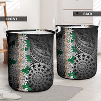 Cook Islands Tiare Maori With Conch Shell Laundry Basket Pasifika Fest Polynesian Tattoo Black