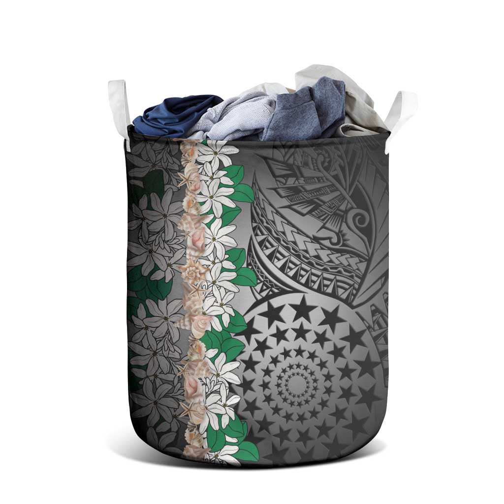 Cook Islands Tiare Maori With Conch Shell Laundry Basket Pasifika Fest Polynesian Tattoo Black