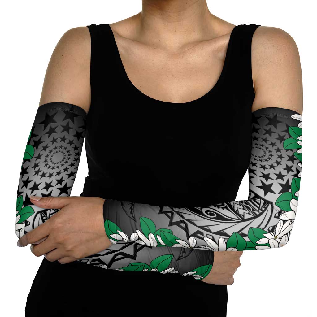 Cook Islands Tiare Maori With Conch Shell Arm Sleeves Pasifika Fest Polynesian Tattoo Black